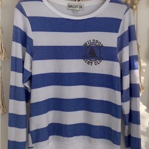 Wildfox Blue and White Knit Top